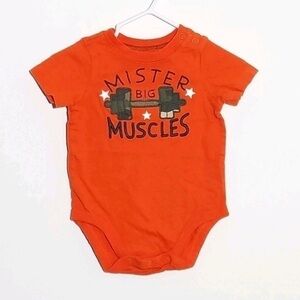 Jumping Beans Orange 'Mister Big Muscles' Bodysuit